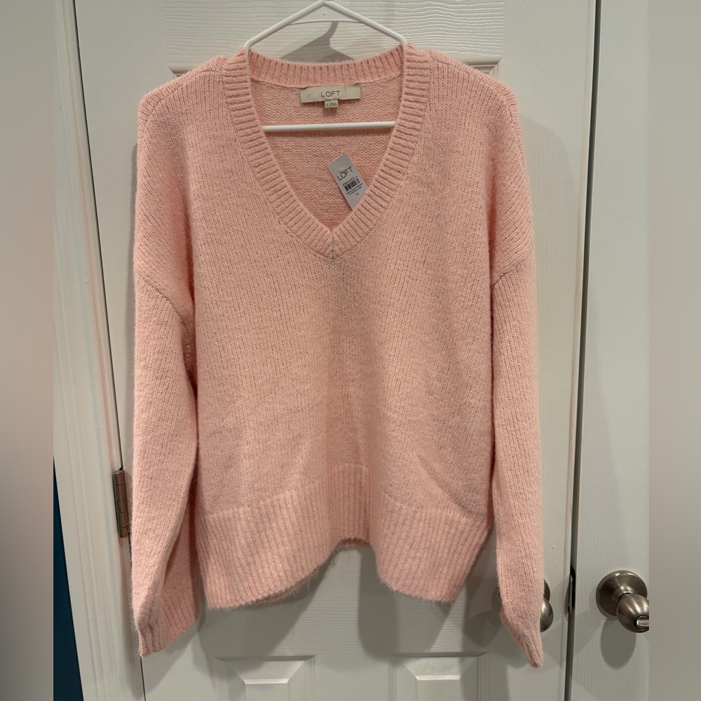 LOFT Soft Pink V-Neck Sweater